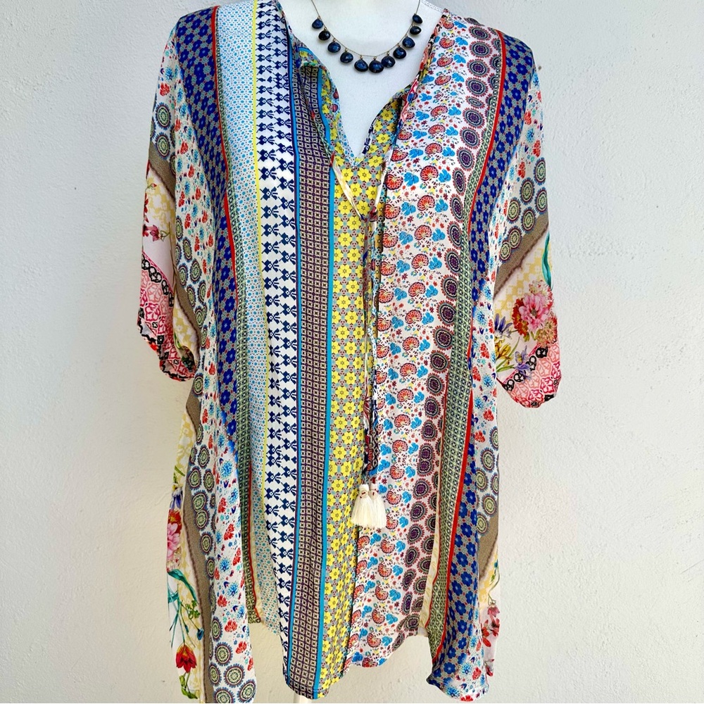 Multicolor Bohemian Print Women's Top